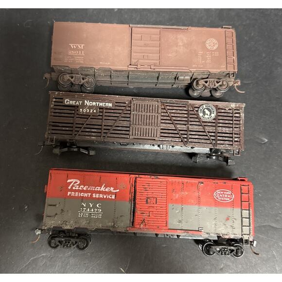 Lot Of 3 HO Scale Box Freight Cars Pacemaker Great Northern Western Maryland - Picture 2 of 6